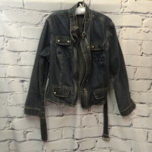 Context Women Blue Jean Jacket w/Belt